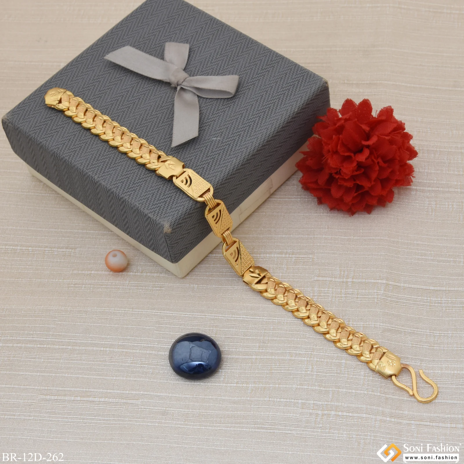 Unique Design Gold Plated Nawabi Bracelet for Men - Style D262 - Image 6