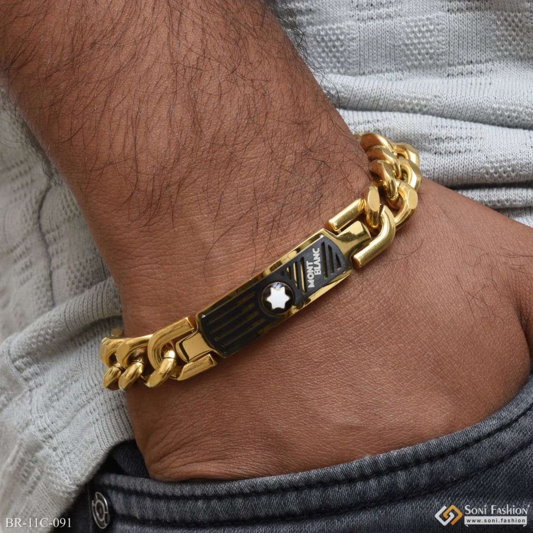 Unique Design Premium-Grade Quality Black & Golden Color Bracelet - Style C091