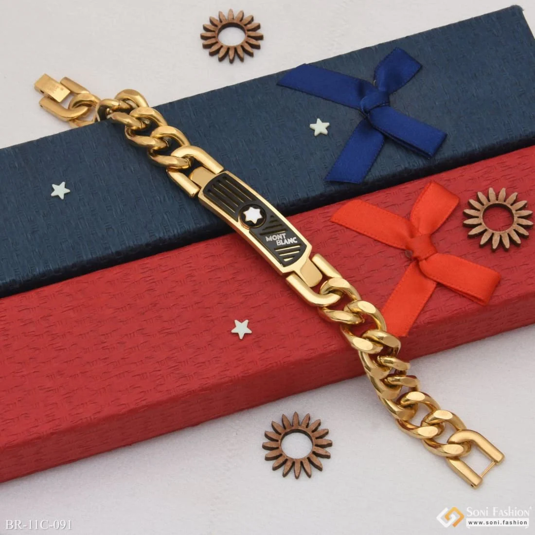 Unique Design Premium-Grade Quality Black & Golden Color Bracelet - Style C091 - Image 5