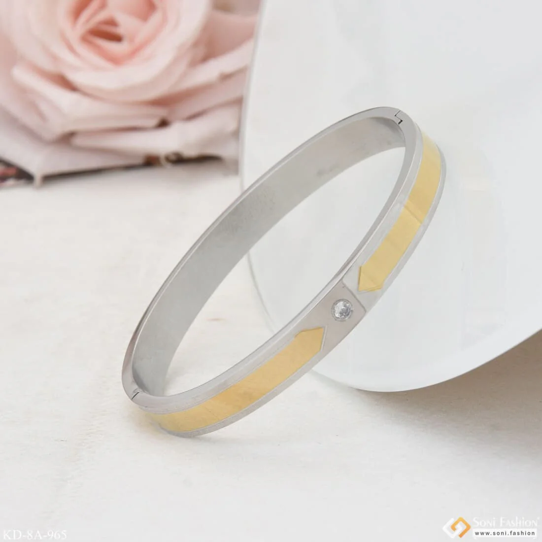 Unique Design Premium-Grade Quality Gold Plated Kada for Men - Style A965 - Image 5