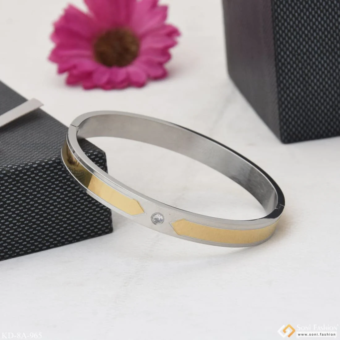 Unique Design Premium-Grade Quality Gold Plated Kada for Men - Style A965 - Image 6