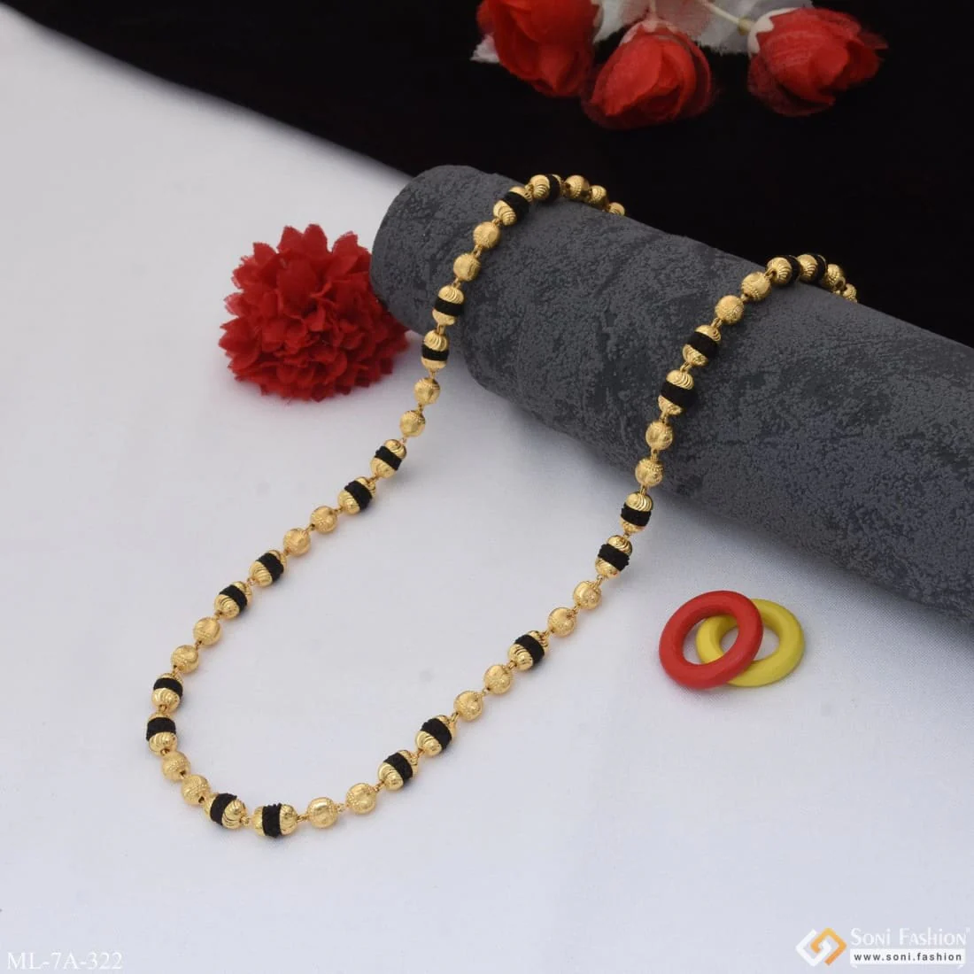 Unique Design Premium-Grade Quality Gold Plated Rudraksha Mala for Men - Style A322 - Image 6