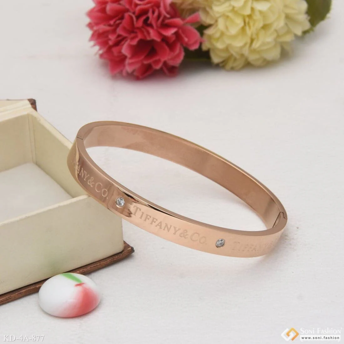 Unique Design Premium-grade Quality Rose Gold Kada For Men - Style A877 - Image 3