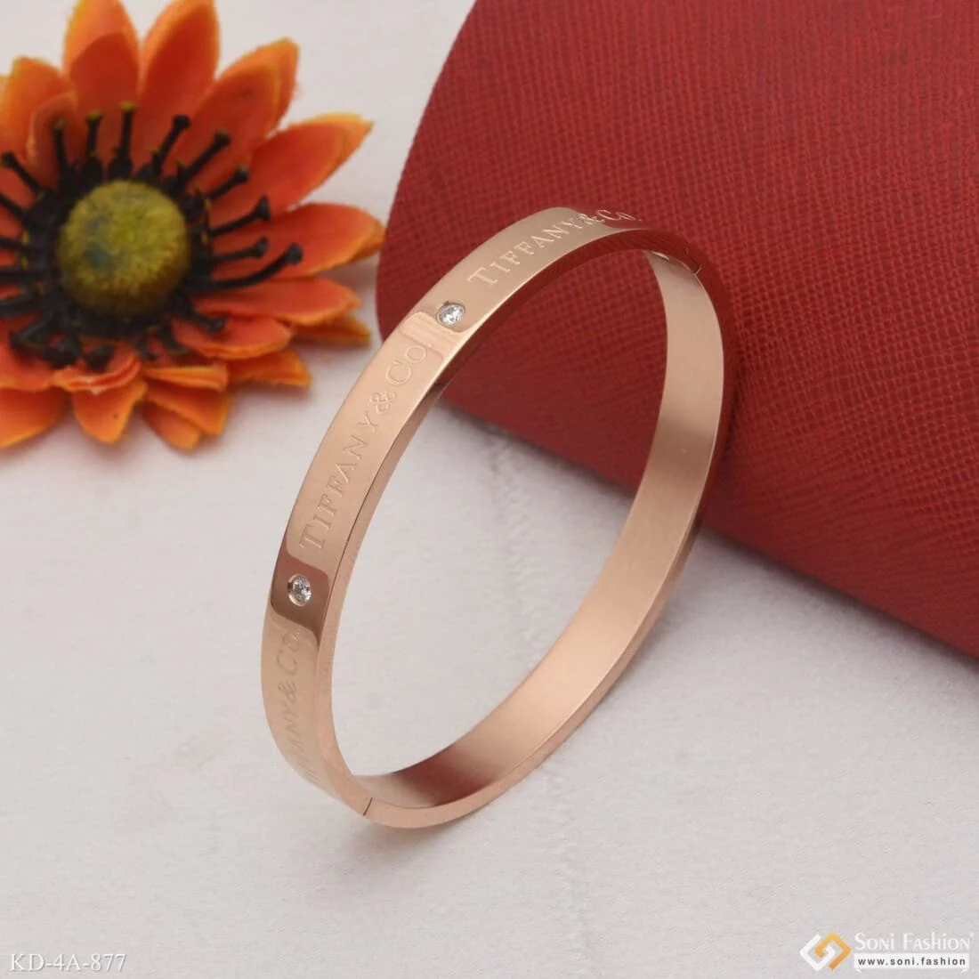 Unique Design Premium-grade Quality Rose Gold Kada For Men - Style A877 - Image 4
