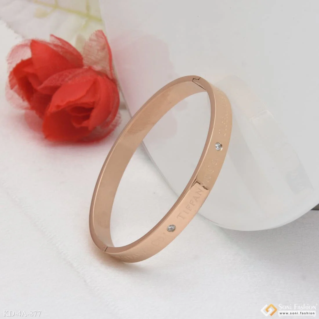 Unique Design Premium-grade Quality Rose Gold Kada For Men - Style A877 - Image 5