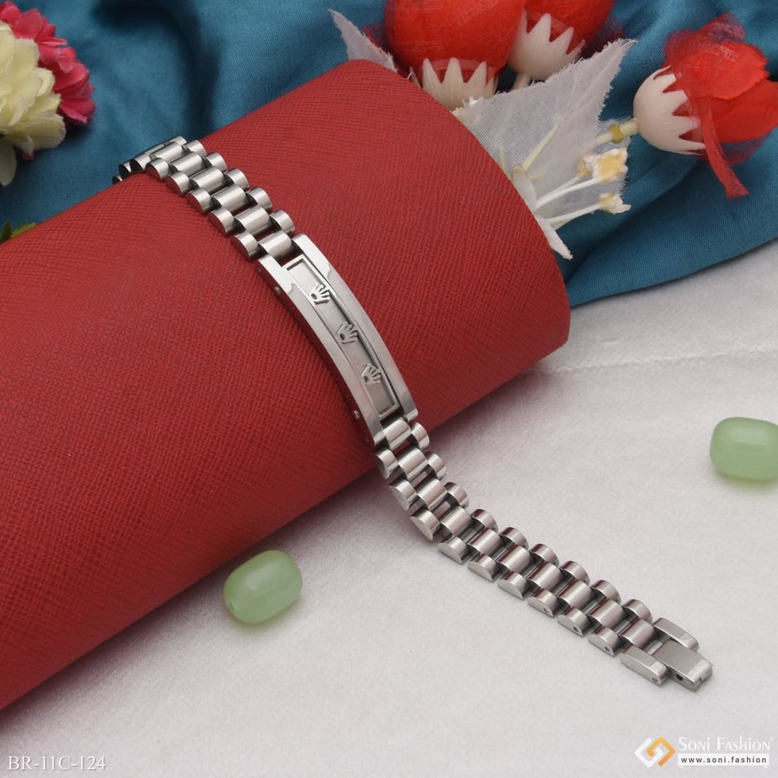 Unique Design Premium-grade Quality Silver Color Bracelet For Men - Style C124 - Image 4