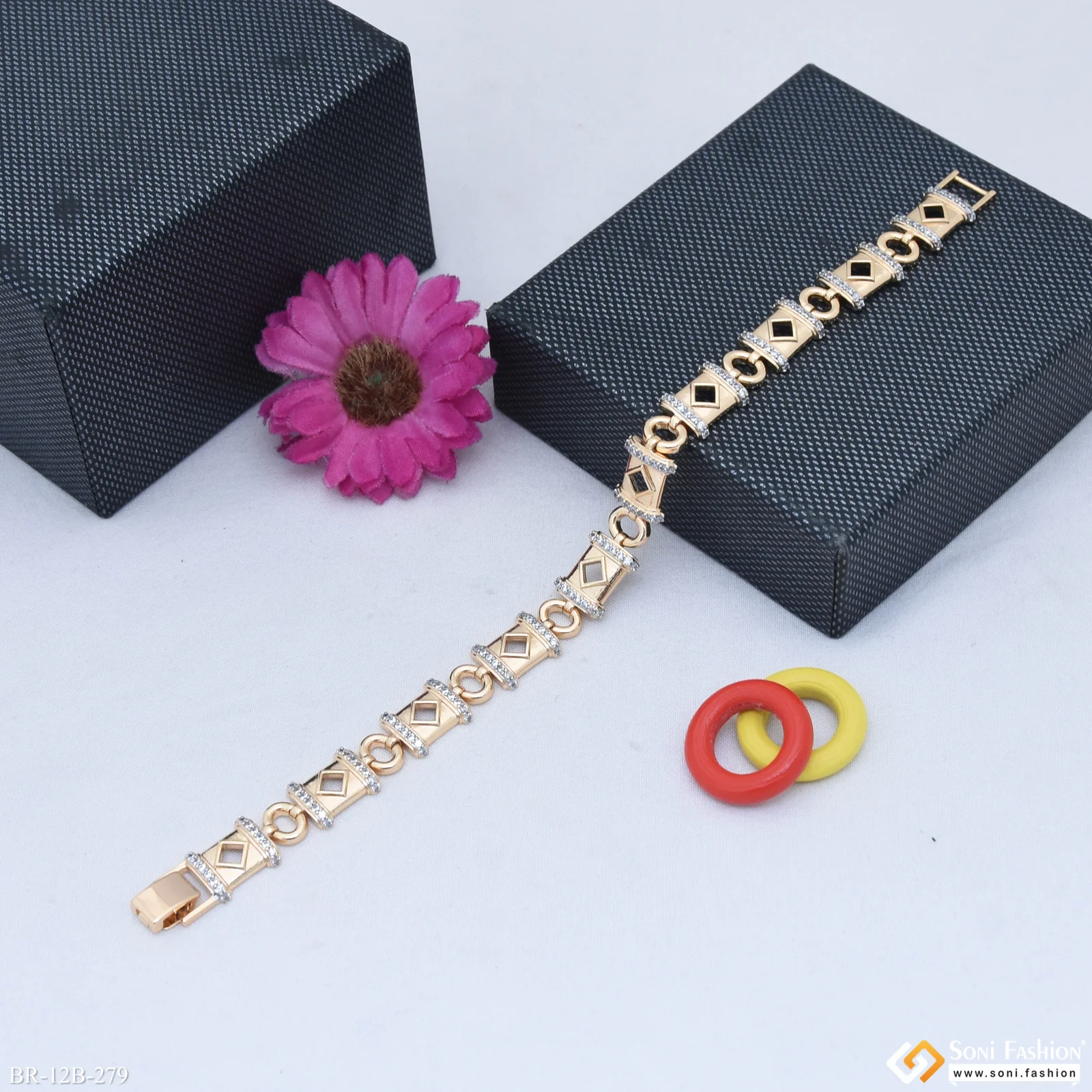 Unique Design Premium-Grade Quality with Diamond Rose Gold Bracelet - Style B279 - Image 5