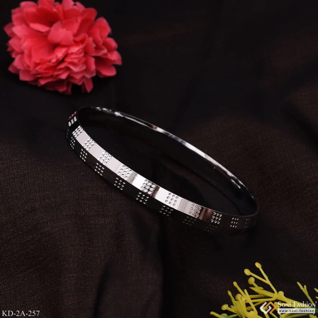 Very Best Punjabi Kada With Silver Color In Round Border For Men - Style A257 - Image 5