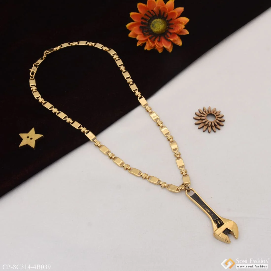Wrench Superior Quality Sparkling Design Chain Pendant Combo for Men (CP-C314-B039) - Image 3